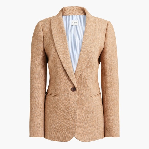 J Crew 2024 Classic Herringbone Holland Tan Blazer - Picture 3 of 9